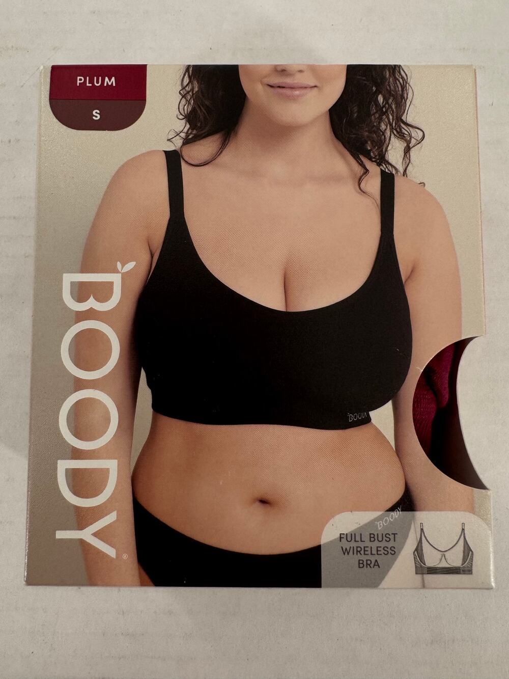 Boody Full Bust Wireless Bra Womens S Plum Seamless Comfort Support NIB